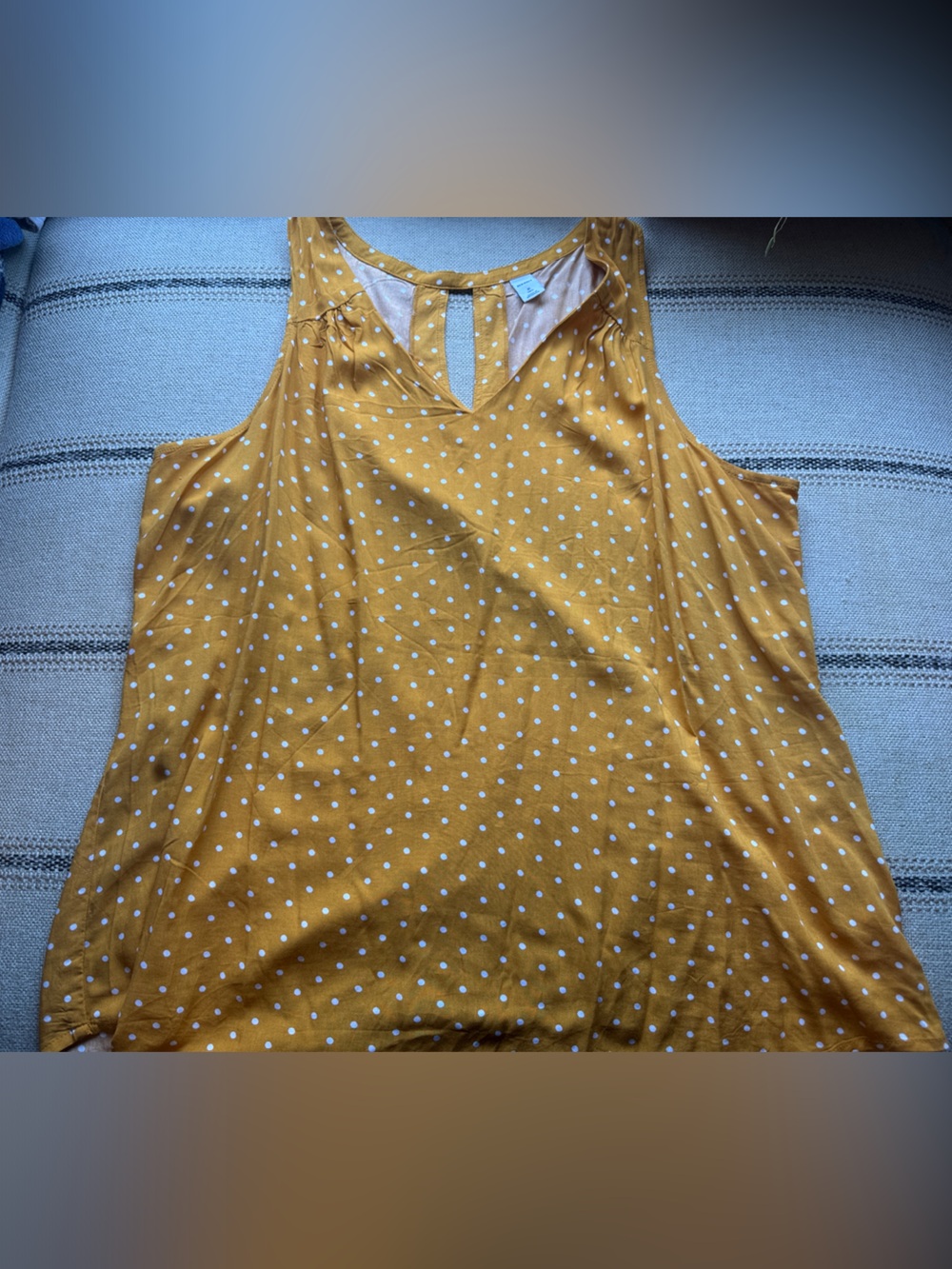 Old Navy Mustard Yellow Polka Dot Tank Top